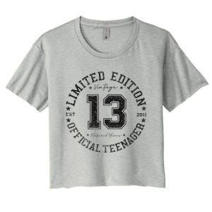 Teenager 13th Birthday 13 Year Old Gifts Women's Crop Top Tee