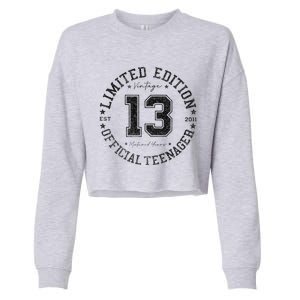 Teenager 13th Birthday 13 Year Old Gifts Cropped Pullover Crew