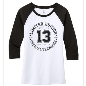 Teenager 13th Birthday 13 Year Old Gifts Women's Tri-Blend 3/4-Sleeve Raglan Shirt