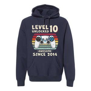 Ten 10th Birthday Decoration Boy 10yr 10 Year Old Birthday Premium Hoodie