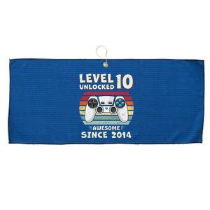 Ten 10th Birthday Decoration Boy 10yr 10 Year Old Birthday Large Microfiber Waffle Golf Towel