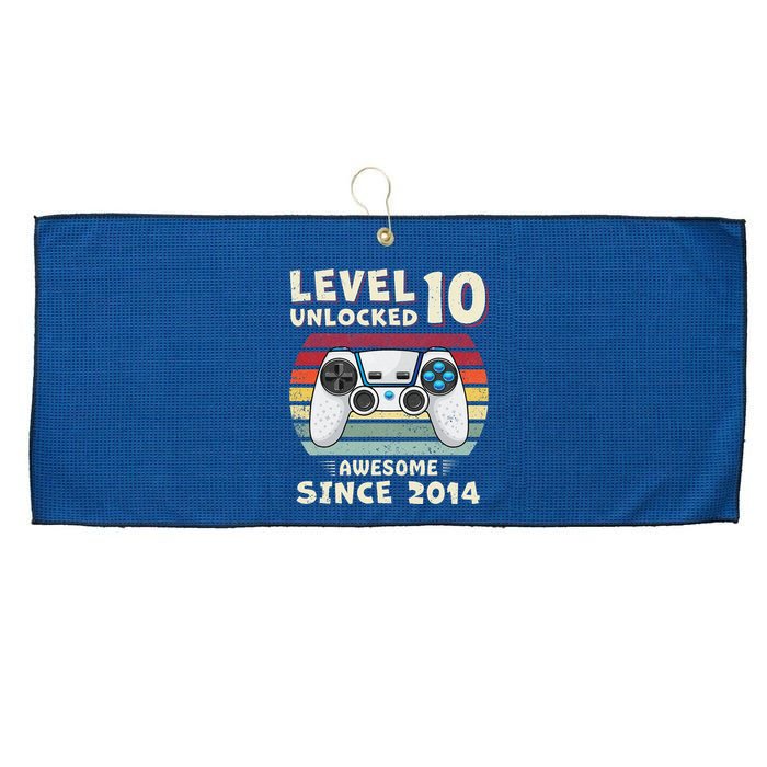 Ten 10th Birthday Decoration Boy 10yr 10 Year Old Birthday Large Microfiber Waffle Golf Towel