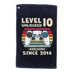 Ten 10th Birthday Decoration Boy 10yr 10 Year Old Birthday Platinum Collection Golf Towel