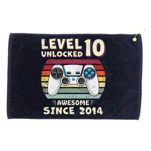 Ten 10th Birthday Decoration Boy 10yr 10 Year Old Birthday Grommeted Golf Towel