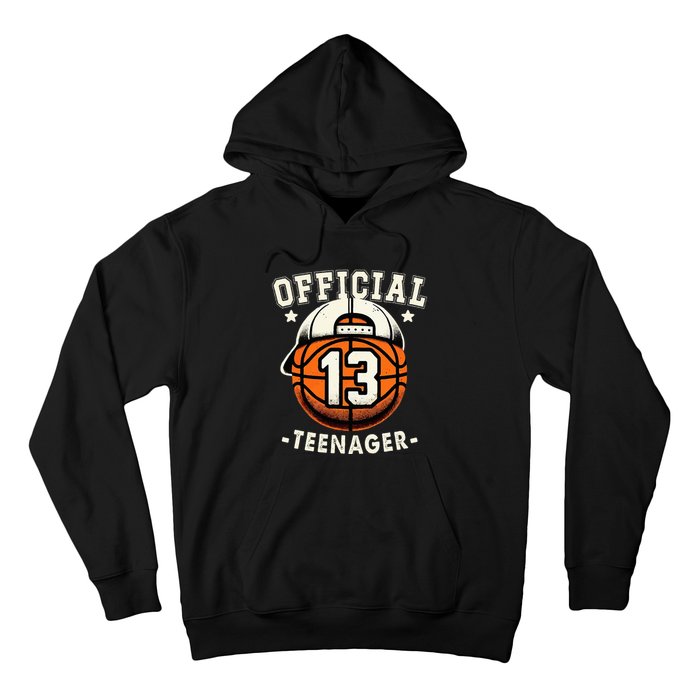 Teenager 13th Birthday 13 Year Boy Basketball Bday Hoodie