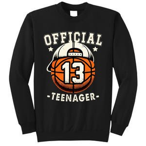 Teenager 13th Birthday 13 Year Boy Basketball Bday Sweatshirt