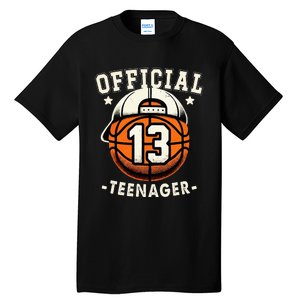 Teenager 13th Birthday 13 Year Boy Basketball Bday Tall T-Shirt