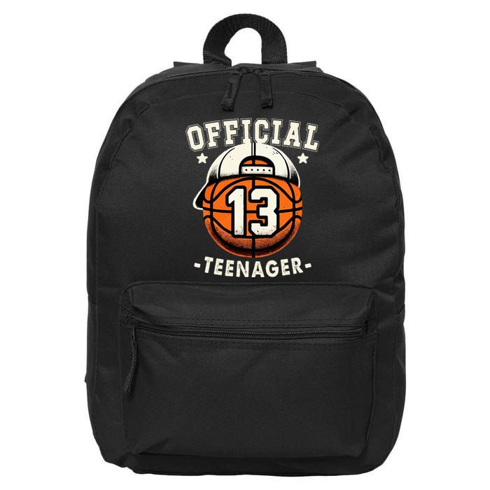 Teenager 13th Birthday 13 Year Boy Basketball Bday 16 in Basic Backpack