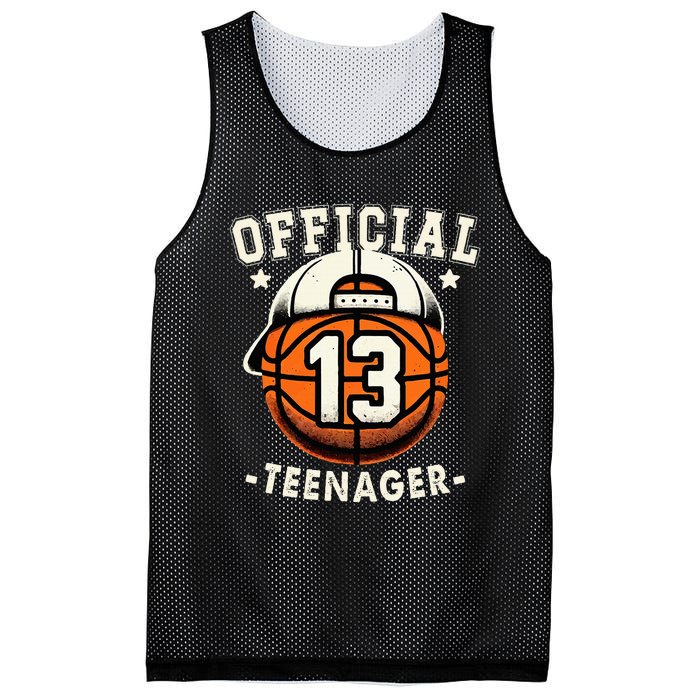 Teenager 13th Birthday 13 Year Boy Basketball Bday Mesh Reversible Basketball Jersey Tank