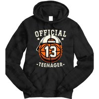 Teenager 13th Birthday 13 Year Boy Basketball Bday Tie Dye Hoodie