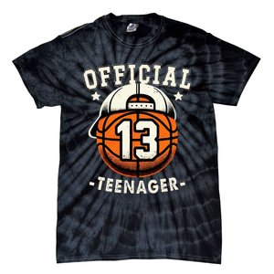 Teenager 13th Birthday 13 Year Boy Basketball Bday Tie-Dye T-Shirt