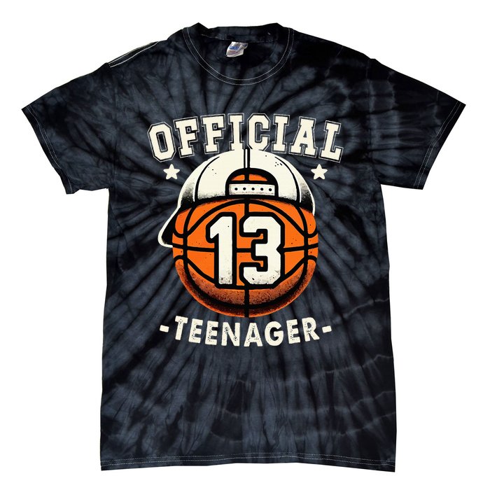 Teenager 13th Birthday 13 Year Boy Basketball Bday Tie-Dye T-Shirt