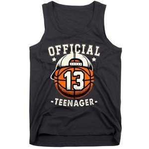 Teenager 13th Birthday 13 Year Boy Basketball Bday Tank Top