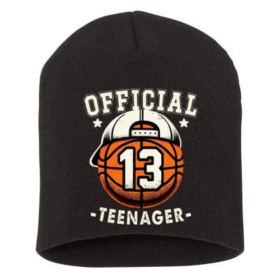 Teenager 13th Birthday 13 Year Boy Basketball Bday Short Acrylic Beanie