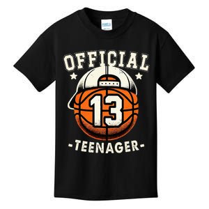 Teenager 13th Birthday 13 Year Boy Basketball Bday Kids T-Shirt