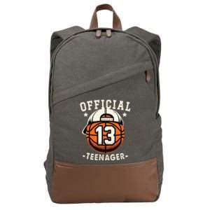 Teenager 13th Birthday 13 Year Boy Basketball Bday Cotton Canvas Backpack