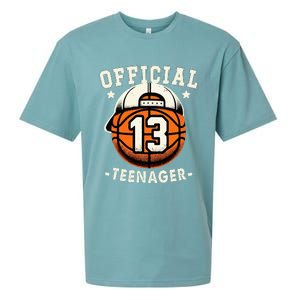 Teenager 13th Birthday 13 Year Boy Basketball Bday Sueded Cloud Jersey T-Shirt