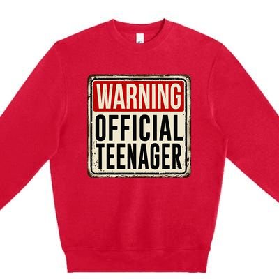 Teenager 13th Birthday Gift 13 Year Old Premium Crewneck Sweatshirt