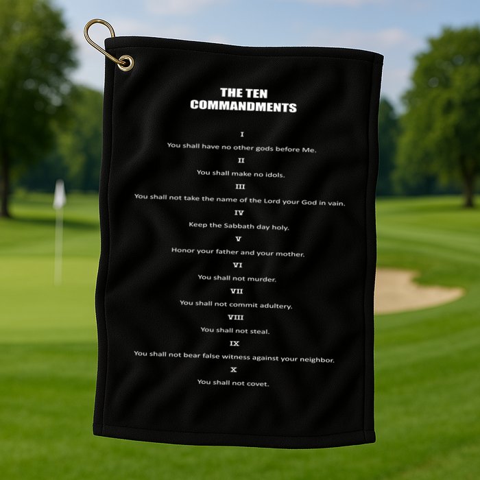 The 10 Commandments Golf Towel