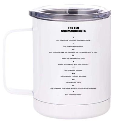 The 10 Commandments 12 oz Stainless Steel Tumbler Cup