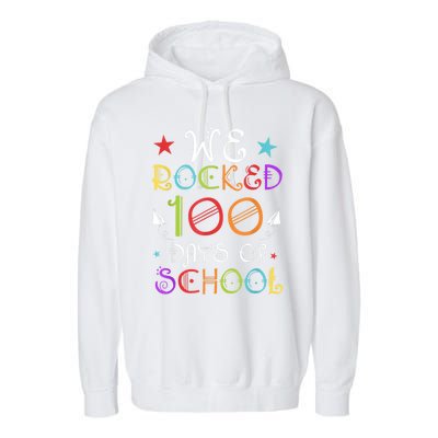 Teacher 100th Day Student Gift Happy 100 Days Of School Garment-Dyed Fleece Hoodie