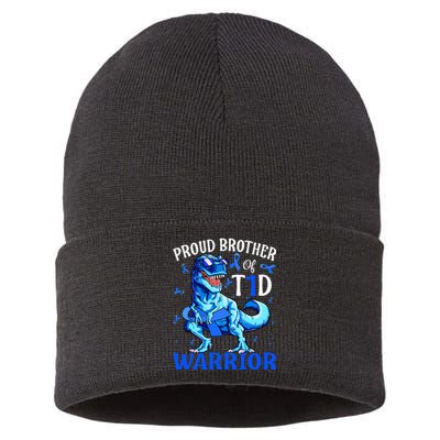 Type 1 Diabetes Proud Brother Of A T1d Warrior Sustainable Knit Beanie