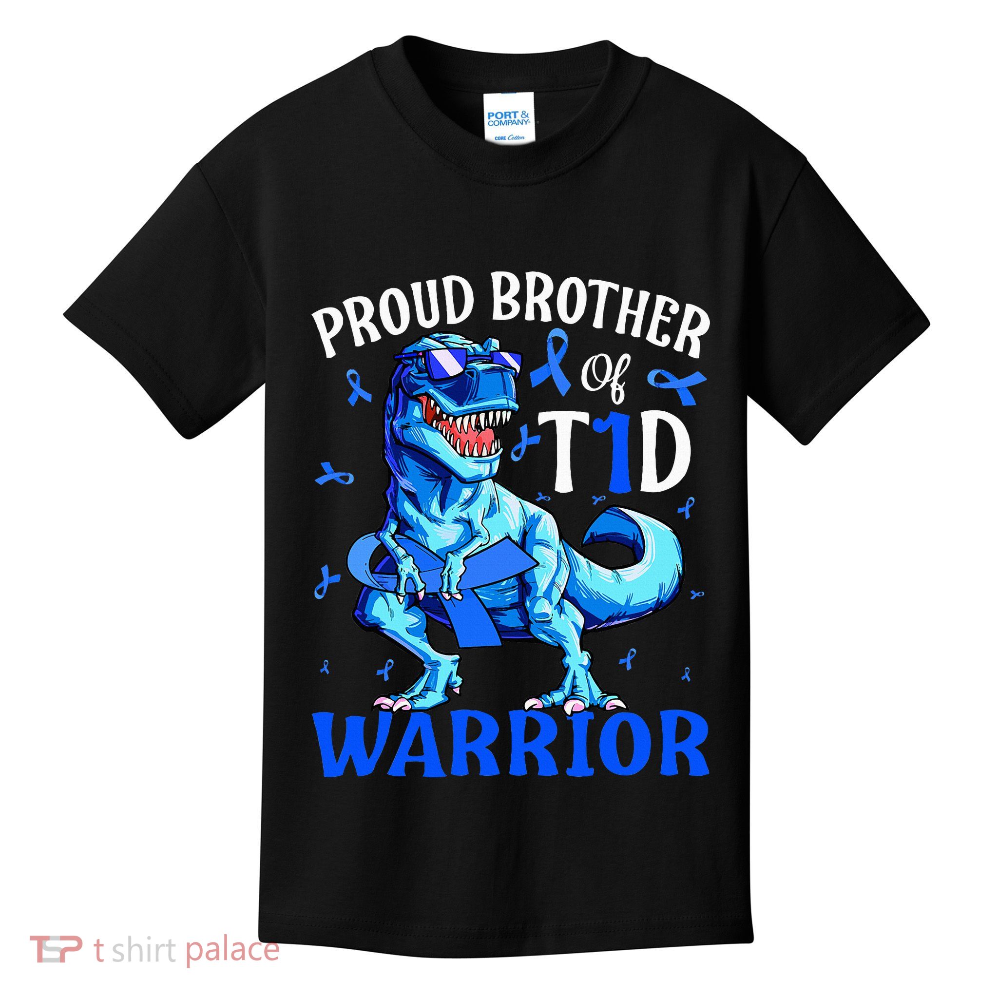 Type 1 Diabetes Proud Brother Of A T1d Warrior Kids T-Shirt