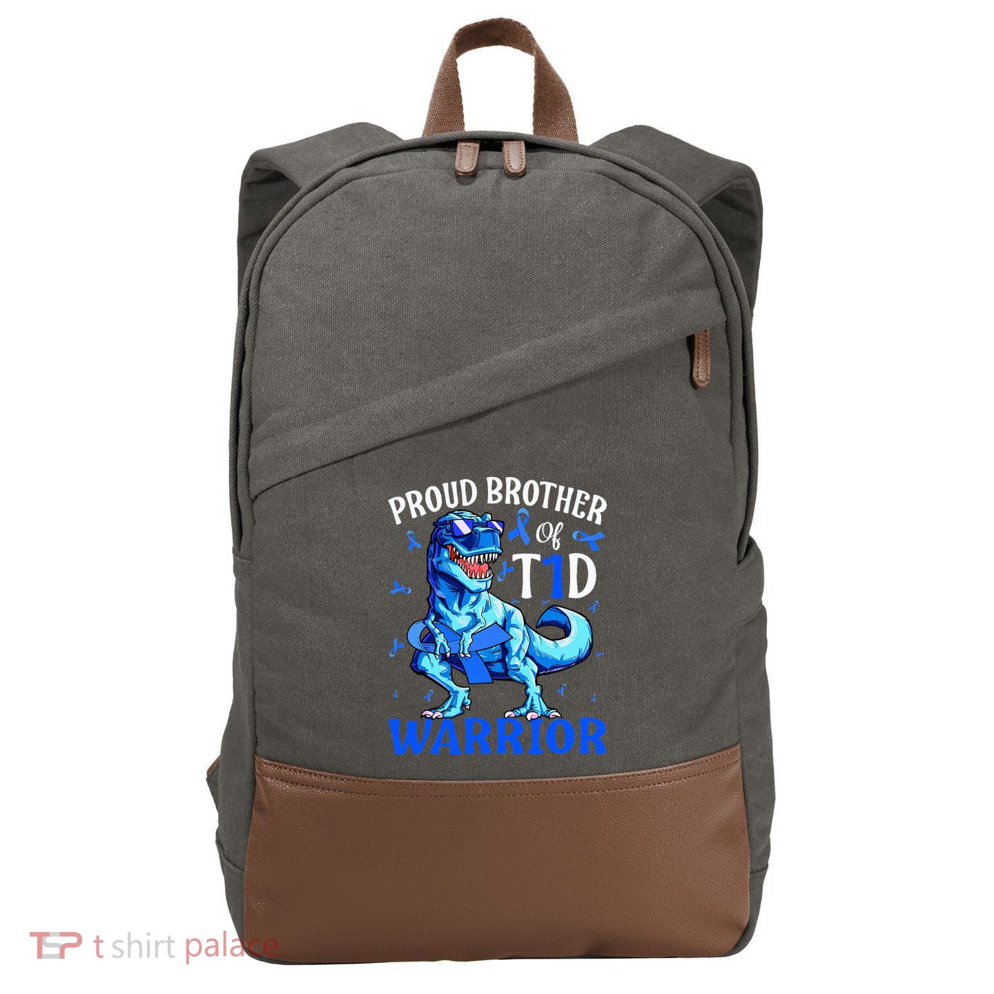 Type 1 Diabetes Proud Brother Of A T1d Warrior Cotton Canvas Backpack