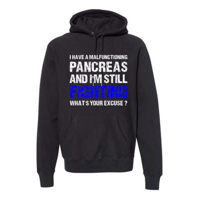 Type 1 Diabetes T1D Awareness Support Ribbon Premium Hoodie