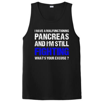 Type 1 Diabetes T1D Awareness Support Ribbon PosiCharge Competitor Tank