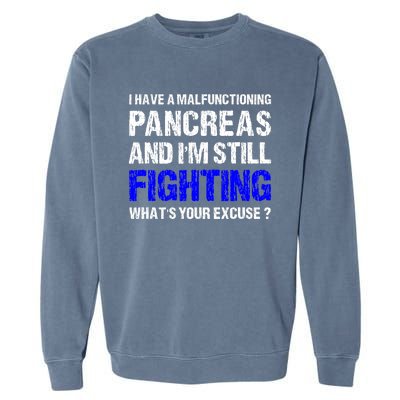 Type 1 Diabetes T1D Awareness Support Ribbon Garment-Dyed Sweatshirt