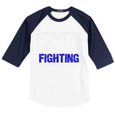 Type 1 Diabetes T1D Awareness Support Ribbon Baseball Sleeve Shirt