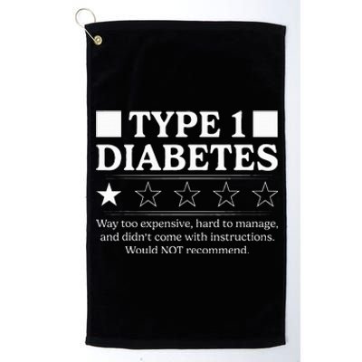 Type 1 Diabetes Way Too Expensive Funny Diabetes Awareness Platinum Collection Golf Towel