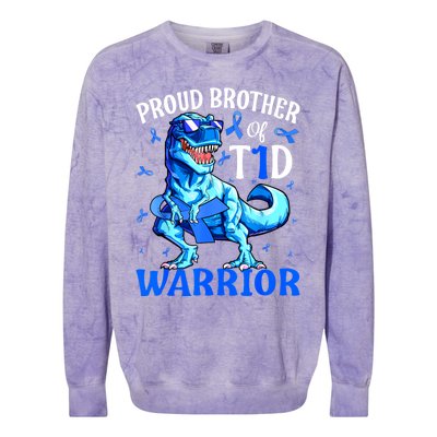 Type 1 Diabetes Proud Brother Of A T1d Warrior Colorblast Crewneck Sweatshirt