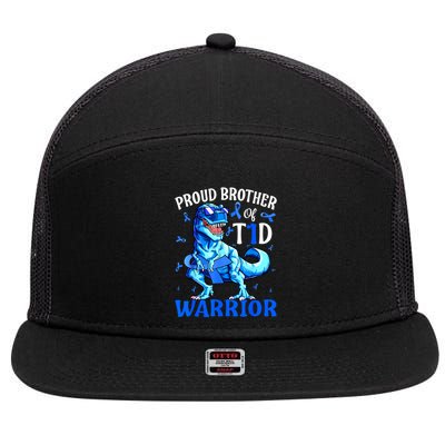 Type 1 Diabetes Proud Brother Of A T1d Warrior 7 Panel Mesh Trucker Snapback Hat