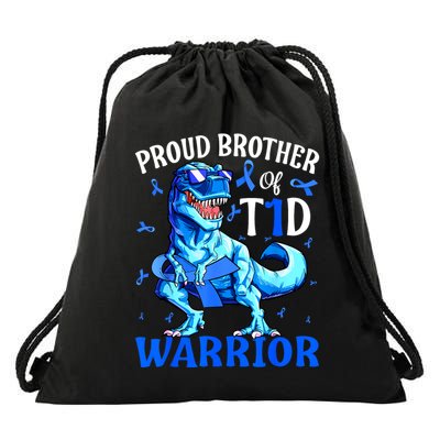 Type 1 Diabetes Proud Brother Of A T1d Warrior Drawstring Bag