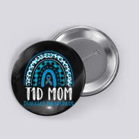 Type 1 Diabetes Awareness T1D Mom Blue Ribbon Rainbow Button