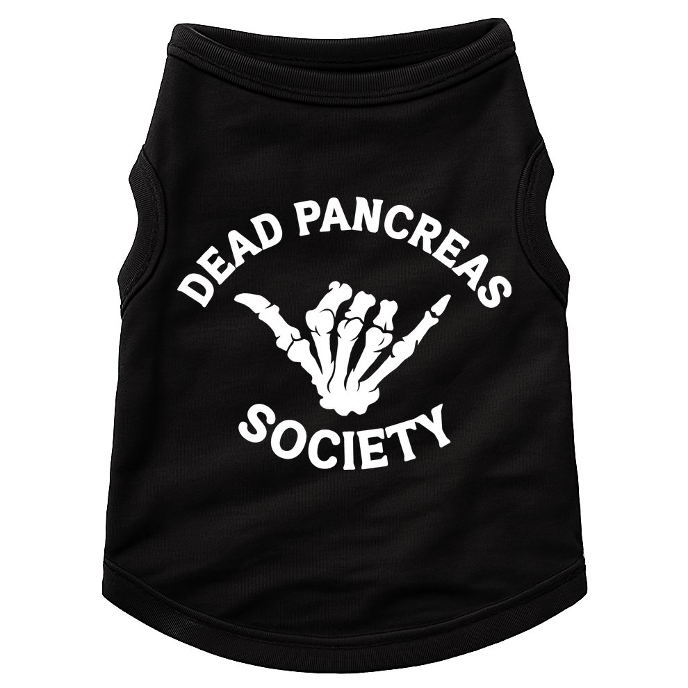 Type 1 Diabetes Awareness Dead Pancreas Society Skeleton Hand Halloween Doggie Tank