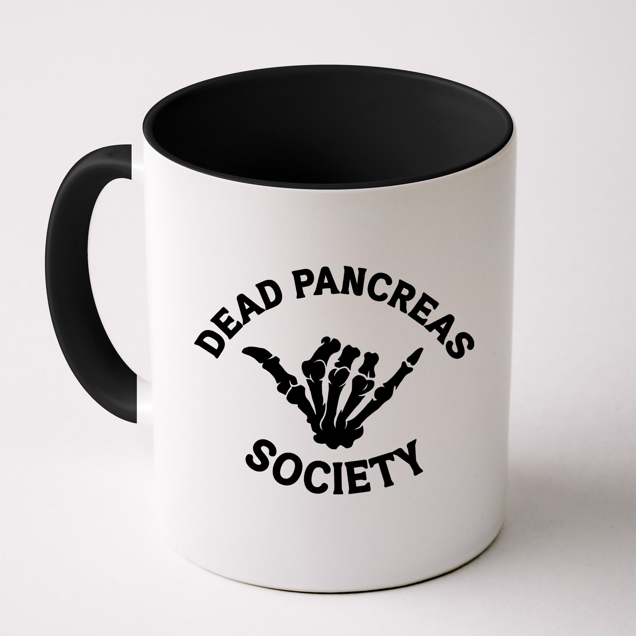Type 1 Diabetes Awareness Dead Pancreas Society Skeleton Hand Halloween Mug