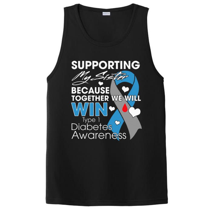 Type 1 Diabetes Sister Funny T1D Awareness PosiCharge Competitor Tank