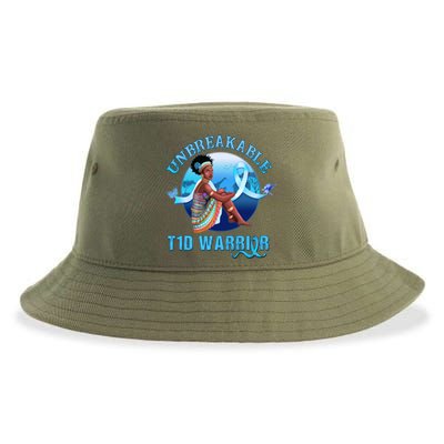 Type 1 Diabetes Awareness Gift Unbreakable Warrior 'S Gift Sustainable Bucket Hat