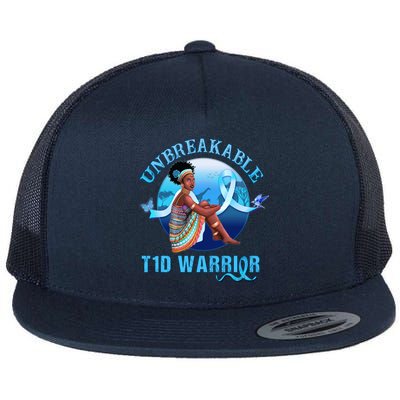 Type 1 Diabetes Awareness Gift Unbreakable Warrior 'S Gift Flat Bill Trucker Hat