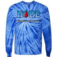 Type 1 Diabetes Awareness Funny Gift Hope For A Cure Gift Tie-Dye Long Sleeve Shirt