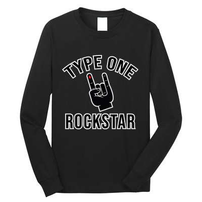 Type 1 Diabetes T1d Rockstar Funny Awareness Diversary Long Sleeve Shirt