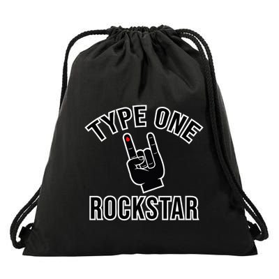 Type 1 Diabetes T1d Rockstar Funny Awareness Diversary Drawstring Bag