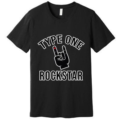 Type 1 Diabetes T1d Rockstar Funny Awareness Diversary Premium T-Shirt