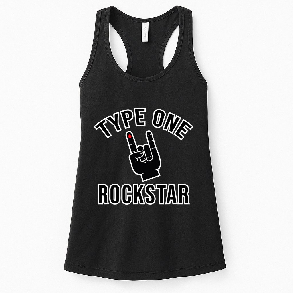 Type 1 Diabetes T1d Rockstar Funny Awareness Diversary Womens Tank Top