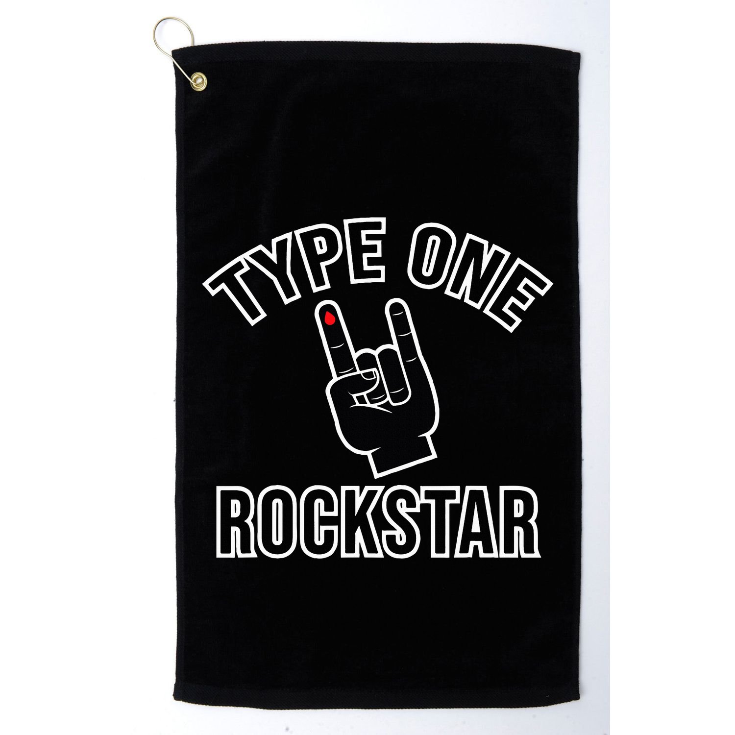 Type 1 Diabetes T1d Rockstar Funny Awareness Diversary Golf Towel