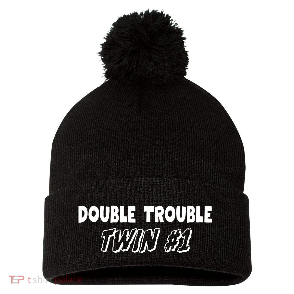 Twin 1 Double Trouble Twin S Pom Pom 12in Knit Beanie