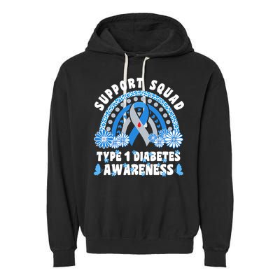 Type 1 Diabetes T1D Support Squad Garment-Dyed Fleece Hoodie